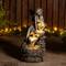 Glitzhome® 22.75" LED 4-Tier Concrete Fairy Outdoor Fountain